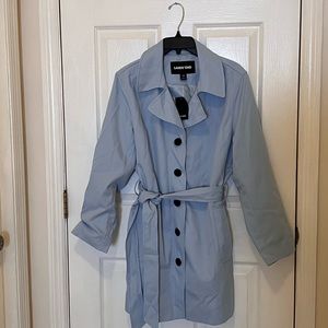 NWT Lands’ End women’s petite trench/raincoat; 14P; light blue